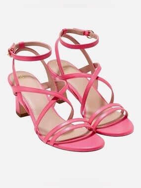 Cole Haan Women's Addie Strappy Heels, Camelia Rose Leather, W30426 10.0 B US